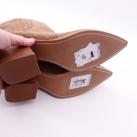 NEW Marc Fisher Women's Oshay Pointed Toe Suede Ankle Boots Size 12 Beige - Picture 6 of 8